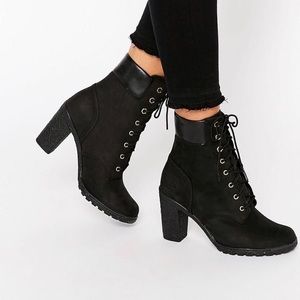 black timberland heels